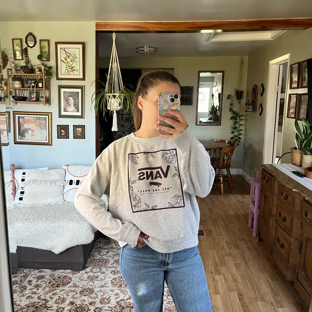 Vans Light Gray Women's Crew Neck Sweater